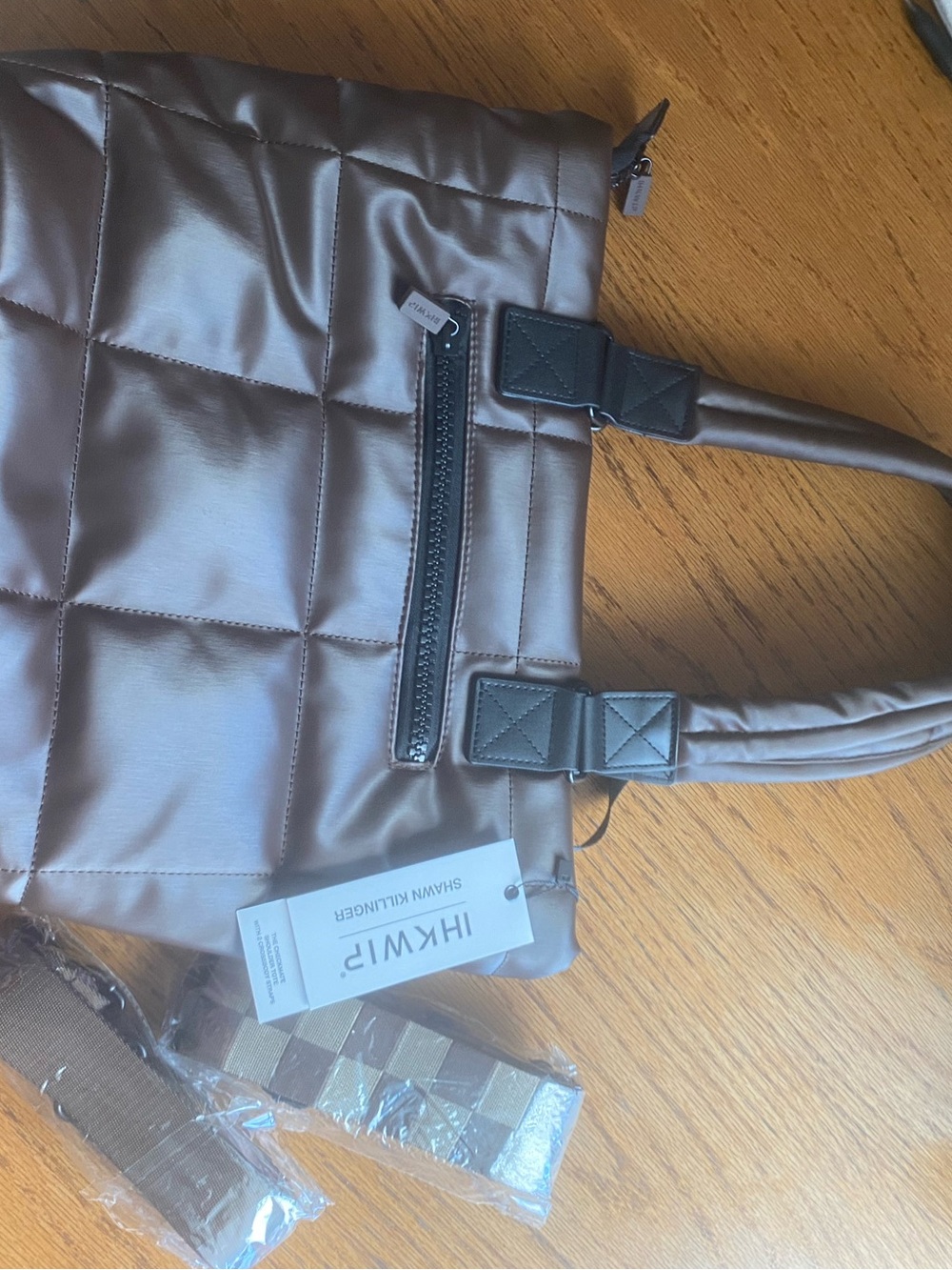 IHKWIP Quilted Brown Crossbody Tote - Picture 5 of 5